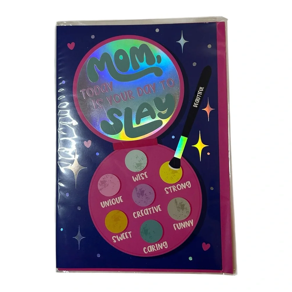 Jumbo Sparkly Colorful Graphic Motivational 8x12in. Mother's Day Cards Bundle 3